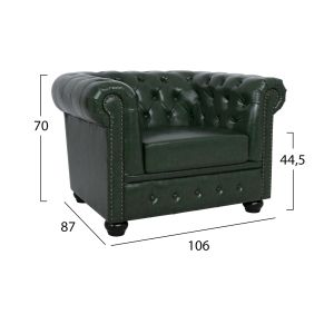 Комплект за дневна 3ч. Mobar HM10912.08 еко Кожаpu) тип честърфийлд-кипарисово зелено