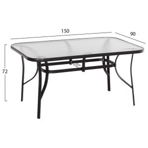 Градинска маса и столове 5ч. Bruno HM10895.03 черен метал &amp; текстилен