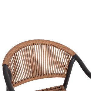 Garden table and chairs 5 pcs. Kerly HM10833.10 dark gray Aluminum-polywood-pe rattan beige