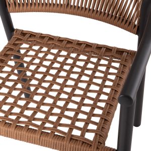 Garden table and chairs 5 pcs. Kerly HM10833.10 dark gray Aluminum-polywood-pe rattan beige
