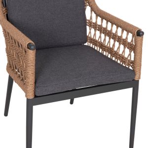 Garden table and chairs 7 pcs. Stad HM10863.01 gray aluminum-sintered stone top-olefin fabric