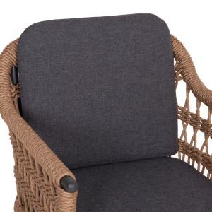Garden table and chairs 9 pcs. Stad HM10865.01 gray aluminum-sintered stone top-olefin fabric
