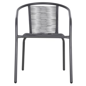 Garden table and chairs set of 3 Lima HM10879.01 metal &amp; Pe rattan in gray