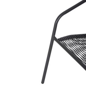 Garden table and chairs set of 3 Lima HM10879.01 metal &amp; Pe rattan in gray