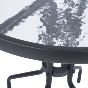 Garden table and chairs set of 3 Lima HM10879.01 metal &amp; Pe rattan in gray