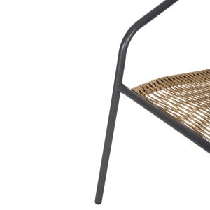 Garden table and chairs set of 3 Lima HM10879.02 metal in gray &amp; Pe rattan in natural color