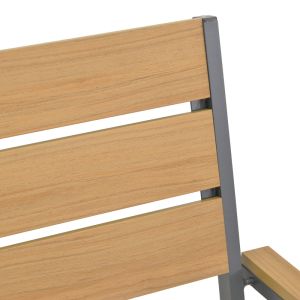 Garden chair Breze made of plywood in natural aluminum in anthracite color 57.5x60x88cm