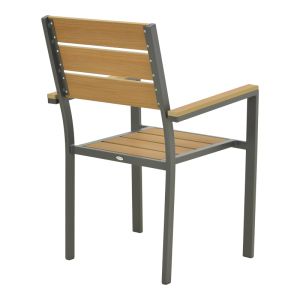 Garden chair Breze made of plywood in natural aluminum in anthracite color 57.5x60x88cm