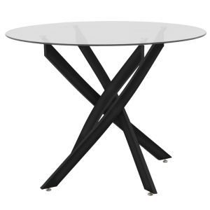 Azori table and chairs set and Antoro glass table D100x75 cm, set of 5 pieces