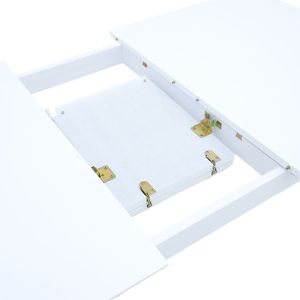 Комплект маса и столове Dallan Mabor 5 части бяло каучуково дърво 120-150x80x73.8 см