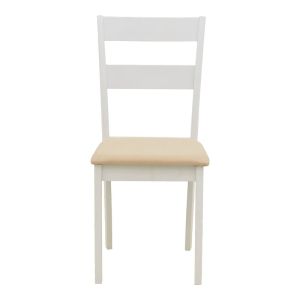 Комплект маса и столове Dallan Mabor 5 части бяло каучуково дърво 120-150x80x73.8 см
