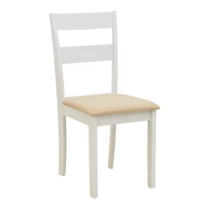 Комплект маса и столове Dallan Mabor 5 части бяло каучуково дърво 120-150x80x73.8 см