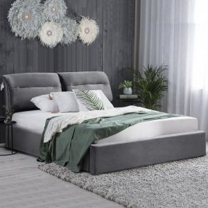 Легло с матрак &amp; място за съхранение Kendra HM10809.01 сиво кадифе-за матрак 160X200СМ.