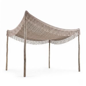 Macrame Shelto made of polycotton in beige color 300x400x27cm