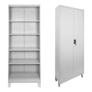 Метален гардероб Ugren в светло сиво 70x40x190см