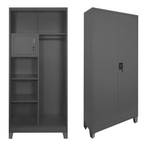 Метален шкаф Zogi с преграда в антрацитен цвят 90x45x190см