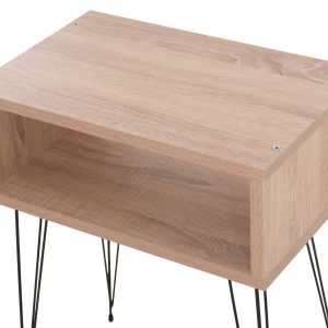Нощно шкафче Todd HM18184.03 меламин в цвят сонома-метални крака в черно 46X30X59HСМ.