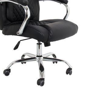 Офис стол Stoldi pu черен 62.5x70x113-121см