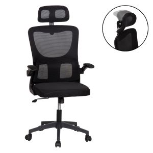 Офис стол Kesi HM1222.01 черен мрежест текстил &amp; Pp 61X62X125HСМ.