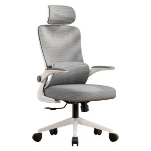 Офис стол Kesi HM1222.02 светлосив мрежест текстил-бял Pp 52X50X122HСМ.