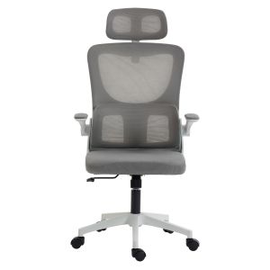 Офис стол Kesi HM1222.02 светлосив мрежест текстил-бял Pp 52X50X122HСМ.