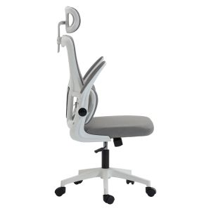 Офис стол Kesi HM1222.02 светлосив мрежест текстил-бял Pp 52X50X122HСМ.