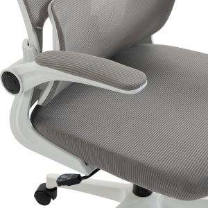 Офис стол Kesi HM1222.02 светлосив мрежест текстил-бял Pp 52X50X122HСМ.