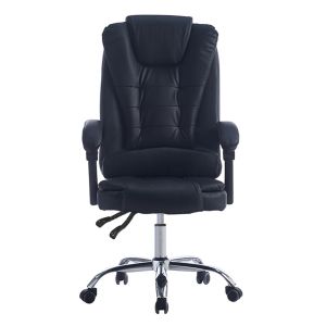 Офис стол Kyron HM1221.01 черна еко Кожаpu)-хромирана база 65X46X112HСМ.
