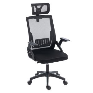 Офис стол Matron HM1226.01 черен Pp &amp; мрежест текстил 47X47X128HСМ.
