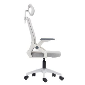 Офис стол Matron HM1226.02 бял Pp-светлосив мрежест текстил 47X47X128HСМ.