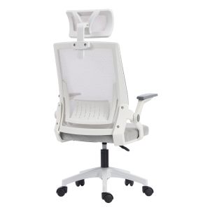 Офис стол Matron HM1226.02 бял Pp-светлосив мрежест текстил 47X47X128HСМ.