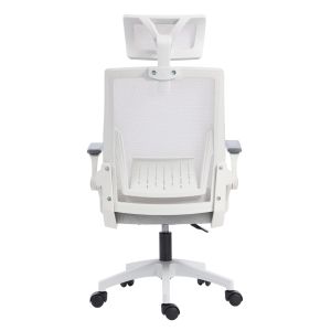 Офис стол Matron HM1226.02 бял Pp-светлосив мрежест текстил 47X47X128HСМ.