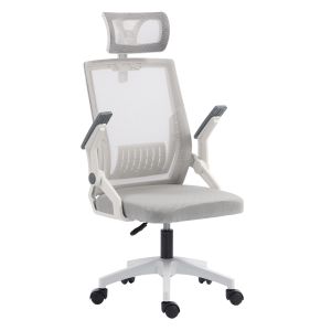 Офис стол Matron HM1226.02 бял Pp-светлосив мрежест текстил 47X47X128HСМ.