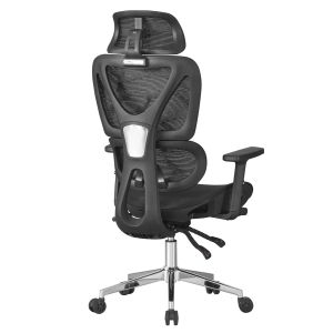 Офис стол Novar HM1217.01 черен мрежест текстил-хромирана база 51X49X129HСМ.