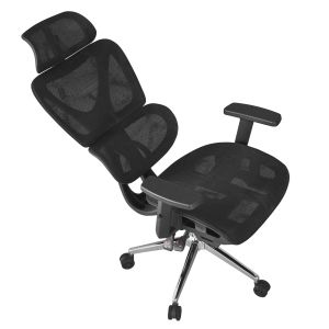 Офис стол Novar HM1217.01 черен мрежест текстил-хромирана база 51X49X129HСМ.