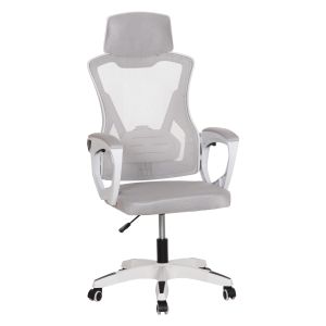 Офис стол Salas HM1223.02 P.p. в бяло-мрежест текстил в светлосиво 57X71X110-120HСМ.