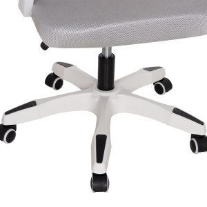 Офис стол Salas HM1223.02 P.p. в бяло-мрежест текстил в светлосиво 57X71X110-120HСМ.