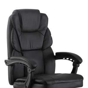 Офис стол за директор Sanema pu черен, 62x67x112-122 см