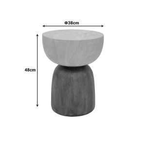 Isaka side table, MGO, cream wood imitation, D38x48 cm