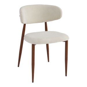 Moss chair beige - walnut fabric metal legs 53x50x76cm