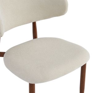 Moss chair beige - walnut fabric metal legs 53x50x76cm