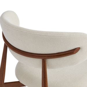 Moss chair beige - walnut fabric metal legs 53x50x76cm