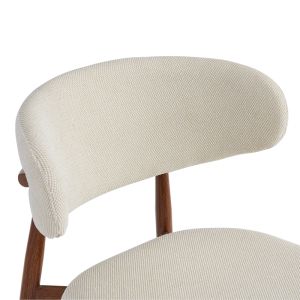 Moss chair beige - walnut fabric metal legs 53x50x76cm