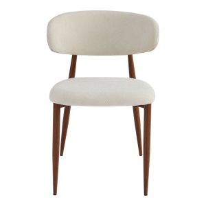 Moss chair beige - walnut fabric metal legs 53x50x76cm