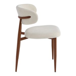 Moss chair beige - walnut fabric metal legs 53x50x76cm