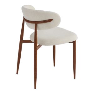 Moss chair beige - walnut fabric metal legs 53x50x76cm