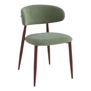 Moss chair, pistachio color - walnut fabric, metal legs 53x50x76cm