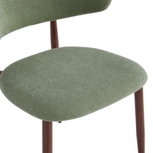 Moss chair, pistachio color - walnut fabric, metal legs 53x50x76cm