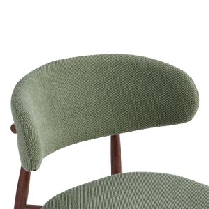 Moss chair, pistachio color - walnut fabric, metal legs 53x50x76cm