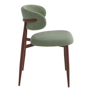 Moss chair, pistachio color - walnut fabric, metal legs 53x50x76cm